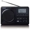 Pārnēsājams radio Lenco MPR-035BK — FM/AM, tīkla un bateriju barošana, 2,5 collu LCD, 20 FM iepriekšiestatījumi, 3,5 mm izeja