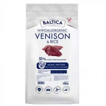 BALTICA Nutraceutic hipoalerģiska barība lielo un ļoti lielo šķirņu suņiem ar brieža gaļu un rīsiem - sausā suņu barība - 12kg