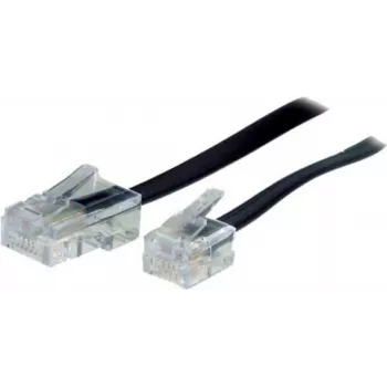 S/CONN 10m RJ11 - RJ45 melns caurspīdīgs kabelis TC 70260
