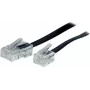 S/CONN 10m RJ11 - RJ45 melns caurspīdīgs kabelis TC 70260