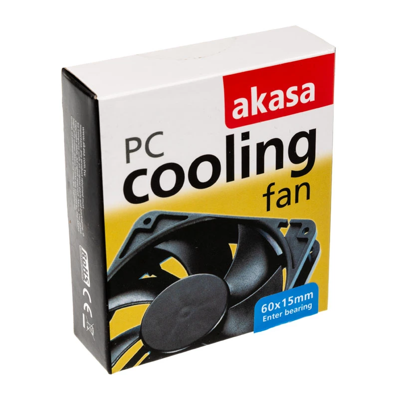 Dzesēšanas ventilators Akasa AK-6015MS 60×60×15 mm, 12V līdzstrāva, melns