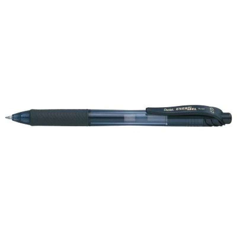Pentel Energel X - izvelkama želejas pildspalva - melna - melna - caurspīdīga - plastmasa - gumija - gumija - piemērota abām rokām