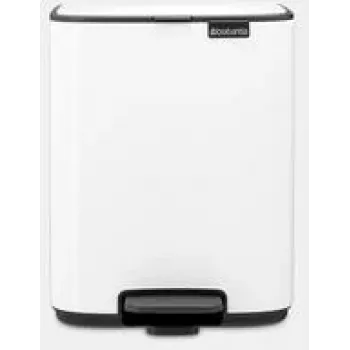 Pedal bin BRABANTIA Bo 4L, compact 4-litre balta waste bin with foot pedal
