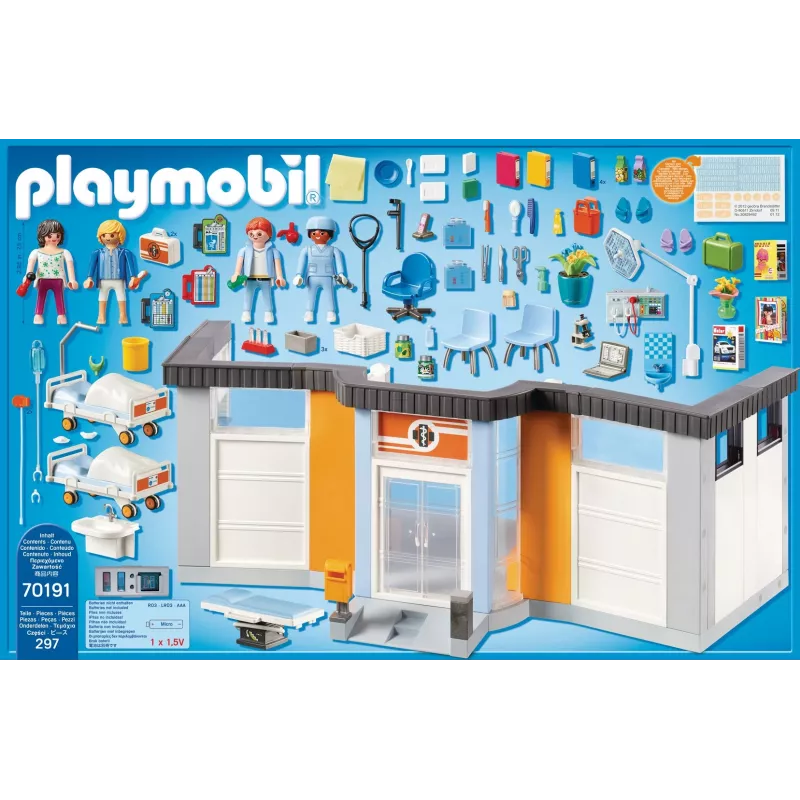 Rotaļlietu figūra Playmobil 70191 Mēbelēta slimnīcas nodaļa 297 gabali