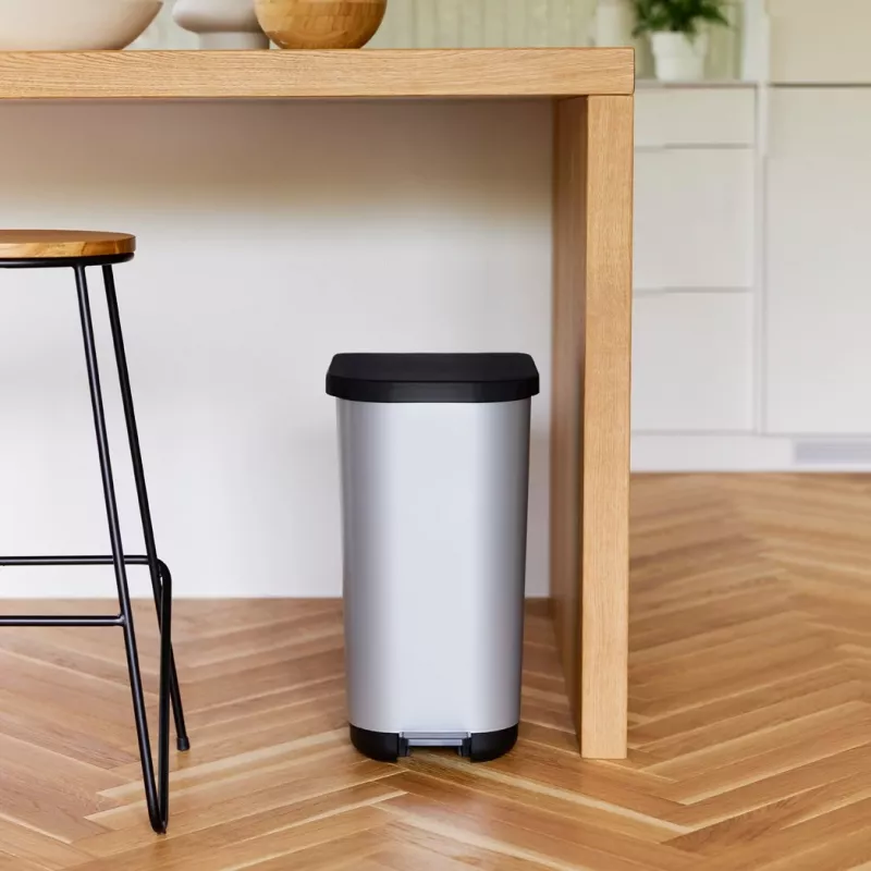 ROTHO Ribo Silver - pedāļa tvertne – 35l