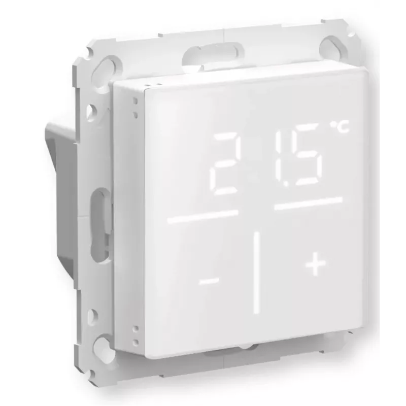 Stikla sienas termostats Homematic IP modelis 161458A0 — digitāls, balts, 230 V, IP20