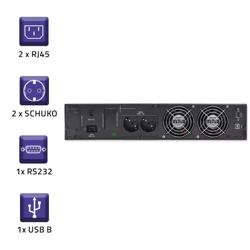 UPS QOLTEC 53946 Line Interactive 2 kVA nepārtrauktās barošanas avots
