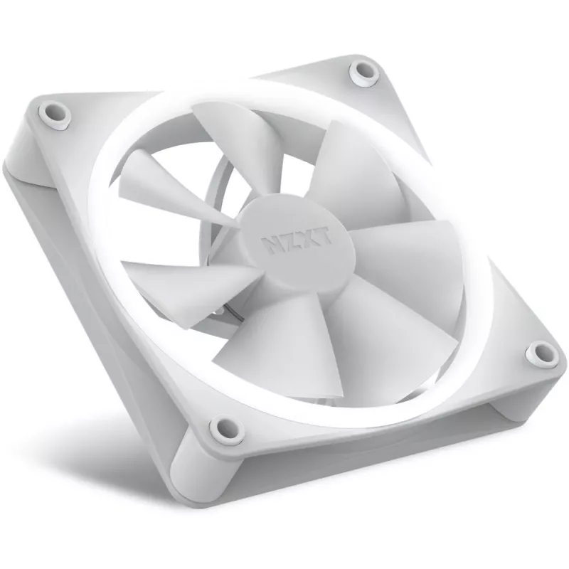 NZXT korpusa ventilators F120 RGB 120 mm balts, 4 kontaktu, 1800 RPM, 50.18 CFM, 18 gaismas diodes