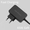 Qoltec 52386 GaN POWER PRO lādētājs | 1xUSB-C | 65W | 5-20V | 3-3.25A | Melns