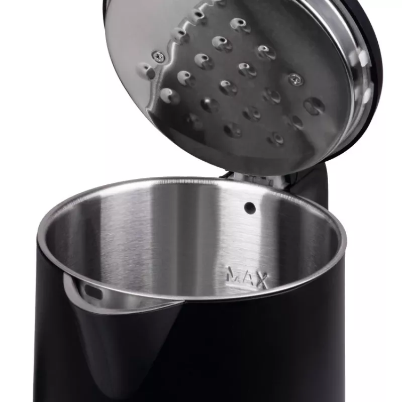 IDEAL tējkanna 1,7 l, tērauda korpuss, jauda 1500 W, melna
