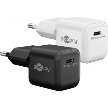 Goobay USB-C™ PD GaN Fast Charger Nano (20 W) melns (79150)