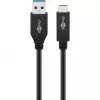 Wentronic goobay - USB kabelis - USB-C (M) to USB Typee A (M) - USB 3,1 Gen 2 3 A - 50cm - Round - Melns (41073)