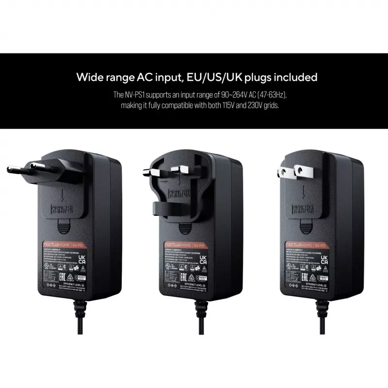 Barošanas adapteris iekštelpām Noctua NV-PS1 90-264V pasīvā dzesēšana melns
