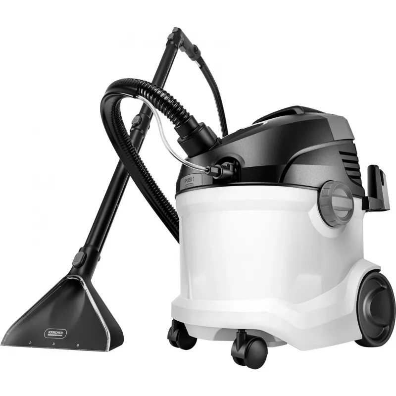 Cilindriskais putekļsūcējs Kärcher SE 5 — sausā un mitrā tīrīšana, 1000 W turbīna, 4 L netīrā/4 L tīrā ūdens tvertnes, 6 m vads