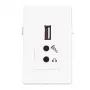 USB2.0+2x Mini Jack modulis Garbot BN4900-USB A+2XJ balts 20 cm
