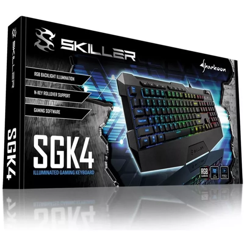 Sharkoon SKILLER SGK4 tastatūra Gaming USB QWERTZ Vācu Melna