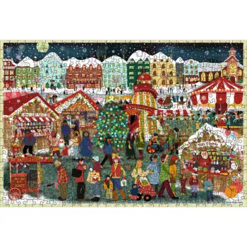 Puzle Ravensburger Wooden Puzzle Christmas Market — 500 gab., koka gabali