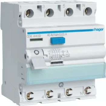 Hager CDS440D - 40 A - 230/400 V - pelēks - balts - -25 - 40 °C - -55 - 70 °C (CDS440D)