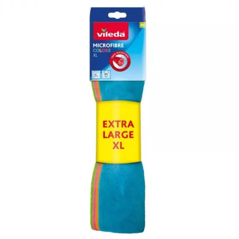 Tīrīšanas drāna Vileda Microfibre Cloth Colors Extra Large 4 gab.