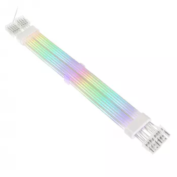 PCI-E 8 kontaktu pagarinātāja kabelis Kolink Umbra Radiant ARGB — dubults 2× 8 kontaktu, pīts pagarinātājs GPU barošanai