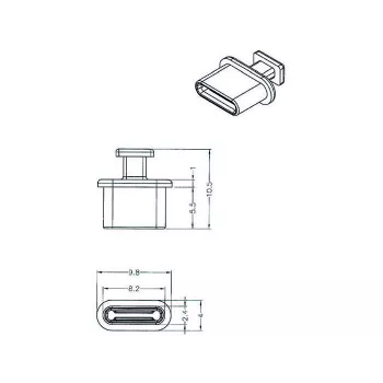 Ligzdas drošības vāciņš DeLOCK 64013 USB Type-C Melns