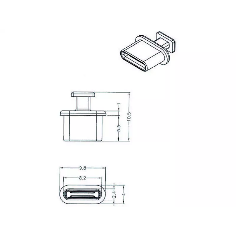 Ligzdas drošības vāciņš DeLOCK 64013 USB Type-C Melns