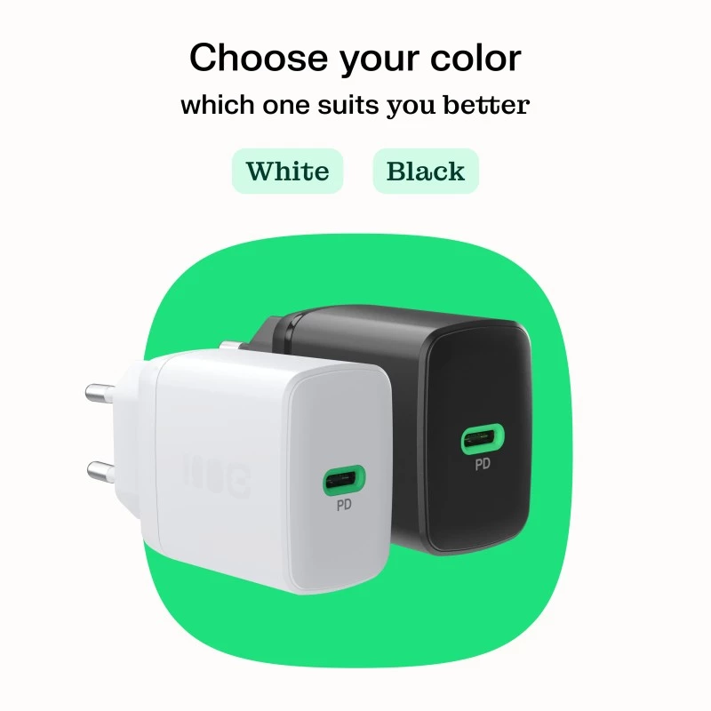 Strāvas adapteris zaļa Cell PowerSource Solo30 30W balts — USB-C lādētājs, 30W jauda