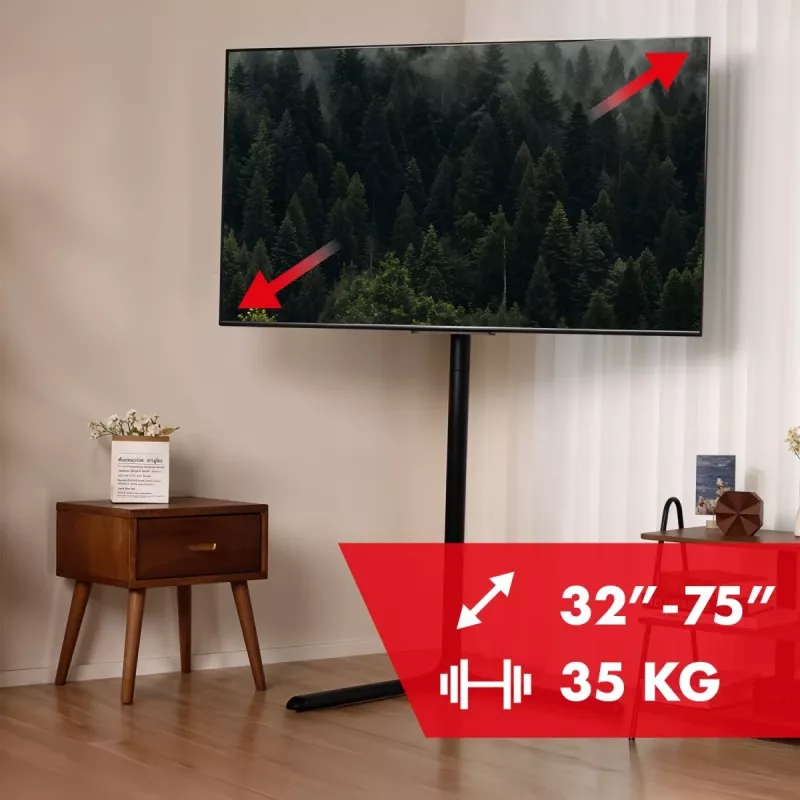 TV grīdas statīvs MACLEAN MC-494 32 collu–70 collu televizoriem, VESA līdz 400×400 mm, maks. slodze 40 kg, slīpums 70°