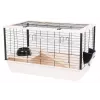 Grauzēju būris INTER ZOO Bunny 80 De Luxe — plastmasa, 78×48×50 cm, komplektā bļoda