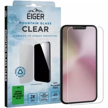 Rūdītā stikla ekrāna aizsargs Eiger Mountain Glass Clear priekš iPhone SE 2025 / iPhone 14 / iPhone 13 EGSP01024