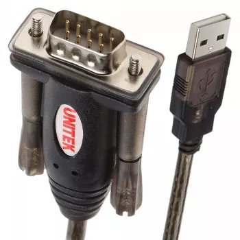 UNITEK Y-105 seriālais kabelis Melns 1.5 m USB Type-A DB-9