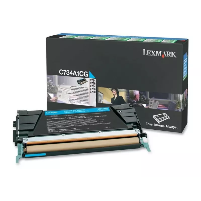 Lexmark C734A1CG printera palīgmateriāls ciāna krāsā