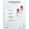 Wentronic Goobay CAT 6 komutācijas kabelis, S/FTP (PiMF), Balts, 3 m - LSZH Halogen-Free, Copper (93507)
