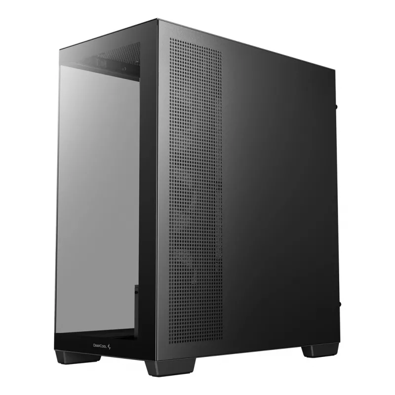 Datora korpuss DeepCool CG580 4F Midi Tower — ATX/ITX/MicroATX, rūdīts stikls, 3 × 120 mm + 1 × 120 mm ventilatori, 2 × 3,5 collu un 2 × 2,5 collu nodalījumi, USB-A × 2 USB-C × 1, melns