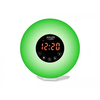 Modinātājpulkstenis Wake‑Up Light Adler AD1916 ar saullēkta simulāciju un FM radio