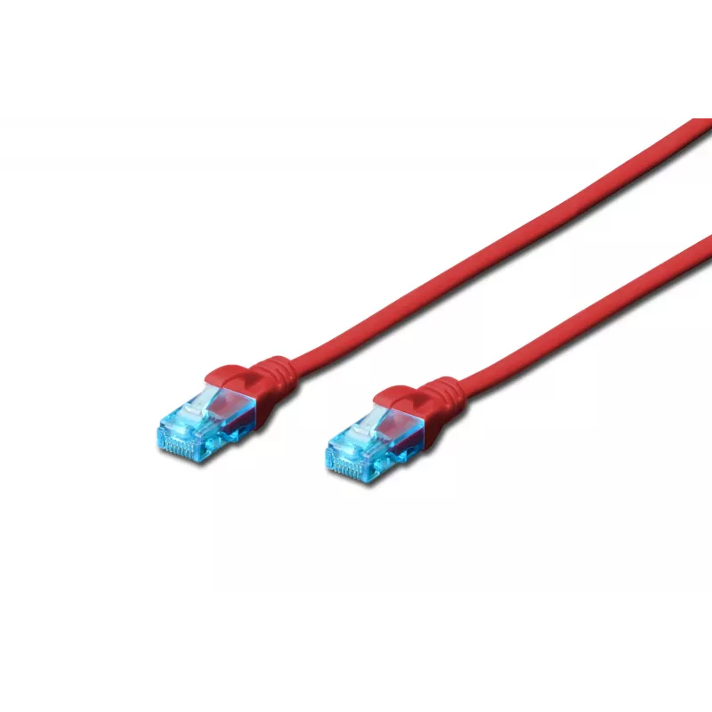 Tīkla savienotājvads DIGITUS CAT 5e U/UTP, 1 m, RJ-45–RJ-45, sarkans