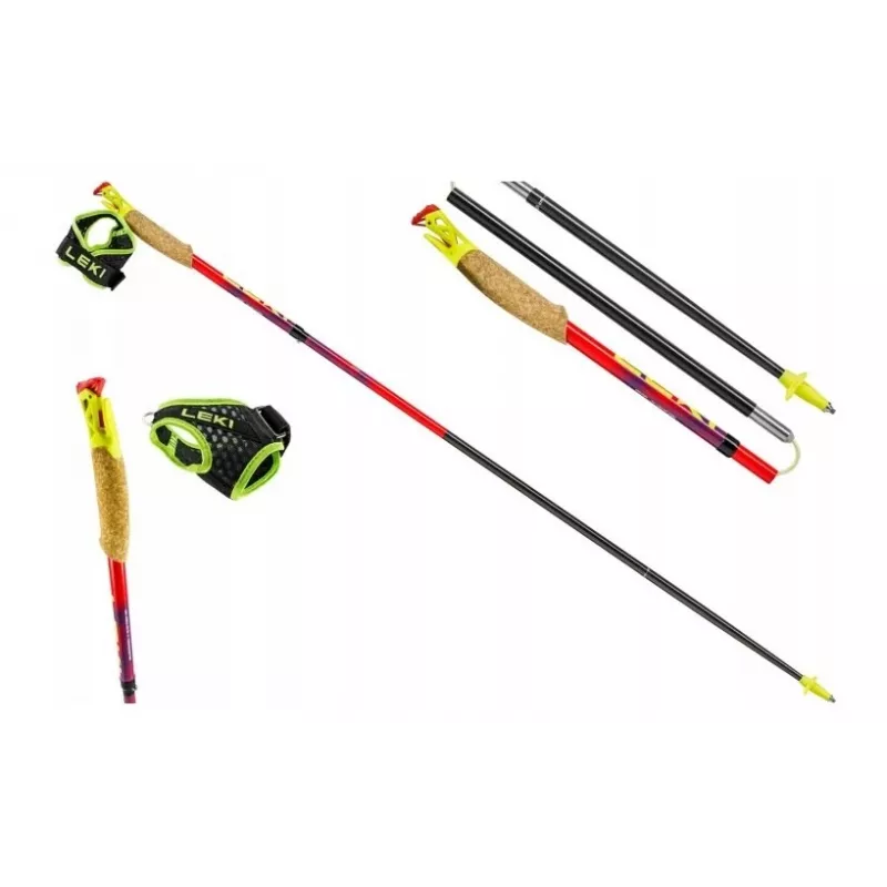 Pārgājienu nūjas Leki TRL Ultratrail FX One 120 cm, sarkanas
