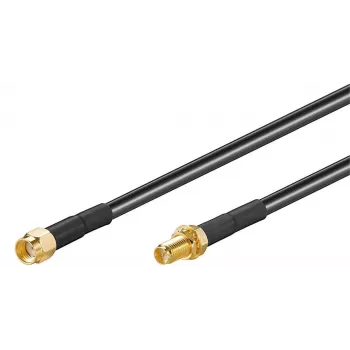Koaksiālais kabelis Microconnect 51675 RP-SMA RP-SMA 1 m melns