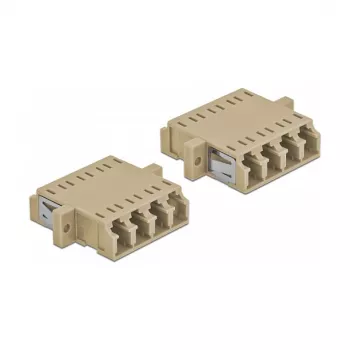 Fibre optic adapter DELOCK LC female to LC female, beige, pack of 2