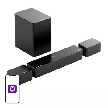 Ultimea U2520 skaņas josla 5.1 kanāli ar bezvadu zemfrekvenču skaļruni, Dolby Atmos, APP vadība, melna