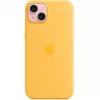 Silikona maciņš Apple iPhone 15 Plus MagSafe oranžā krāsā