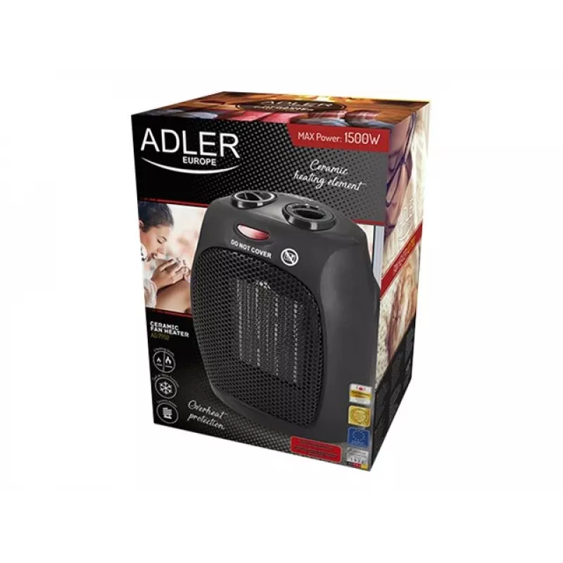 Adler AD 7702 Ventilatora elektriskais sildītājs iekštelpām Nerūsējošais tērauds 1500 W