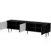 TV cabinet cama meble Cama 4D MOUNTAIN 2040×400×550 mm Melns + gold particle board top