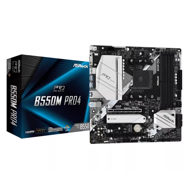 ASRock B550M Pro4 AM4 Micro-ATX galvenes plate