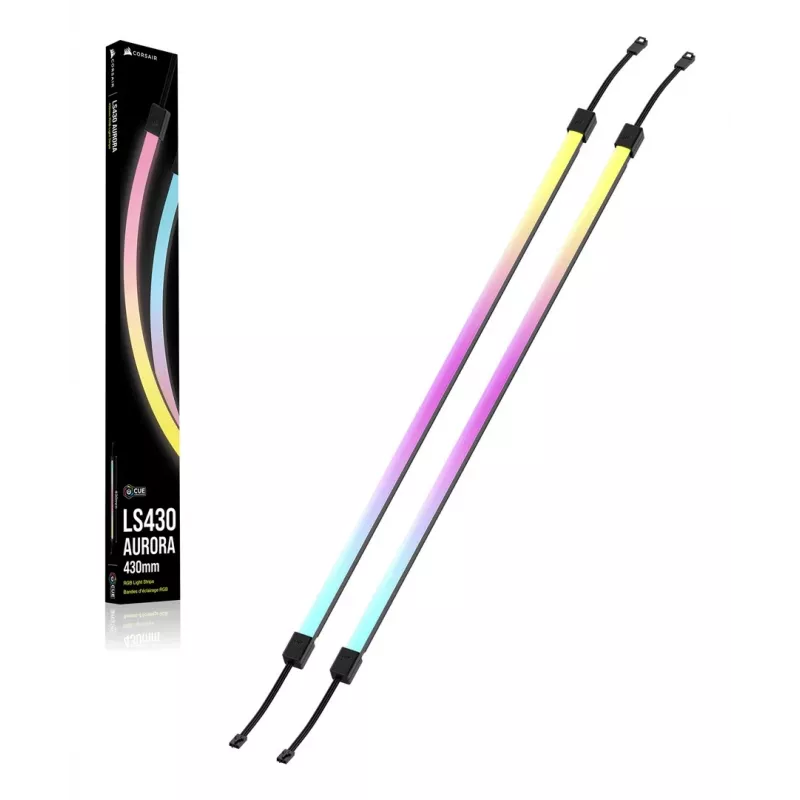 LED lente CORSAIR LS430 Aurora — daudzkrāsu, 430×10×10 mm, 2 iepakojumā