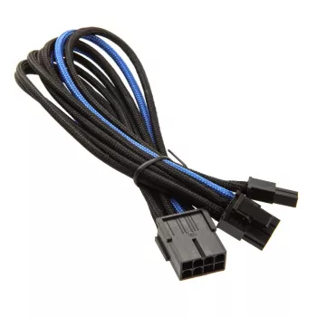 SilverStone PCI-8-pin uz PCIe-6+2-pin kabelis, 250 mm - melns/zils