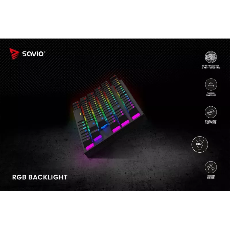 Mehāniskā tastatūra RGB Tempest X2 Outemu Red Savio Savgk-tempest X2 Red