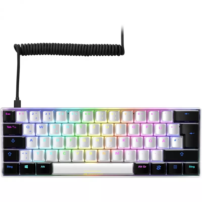 SKILLER SGK50 S4, Gaming tastatūra balta/melna, PT izkārtojums, Kailh Red