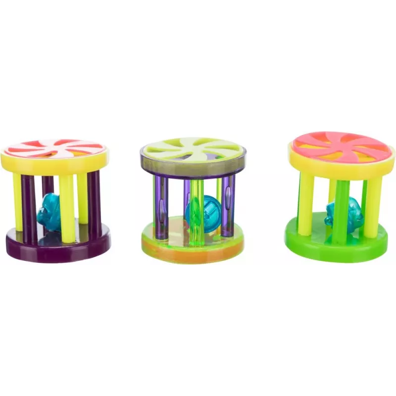 Rotaļu bumba kaķiem Trixie Ball Trixie Ball and Roll, plastmasa, zvaniņš, daudzkrāsains, Ø 4.5 cm, 1 gab.