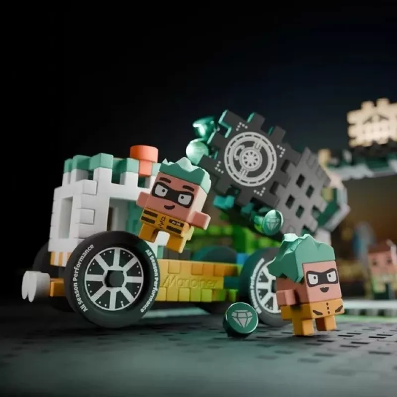 MARIOINEX Mini Vafeļu pilsētas bankas aplaupīšanas būvniecības bloki, 148 gab.